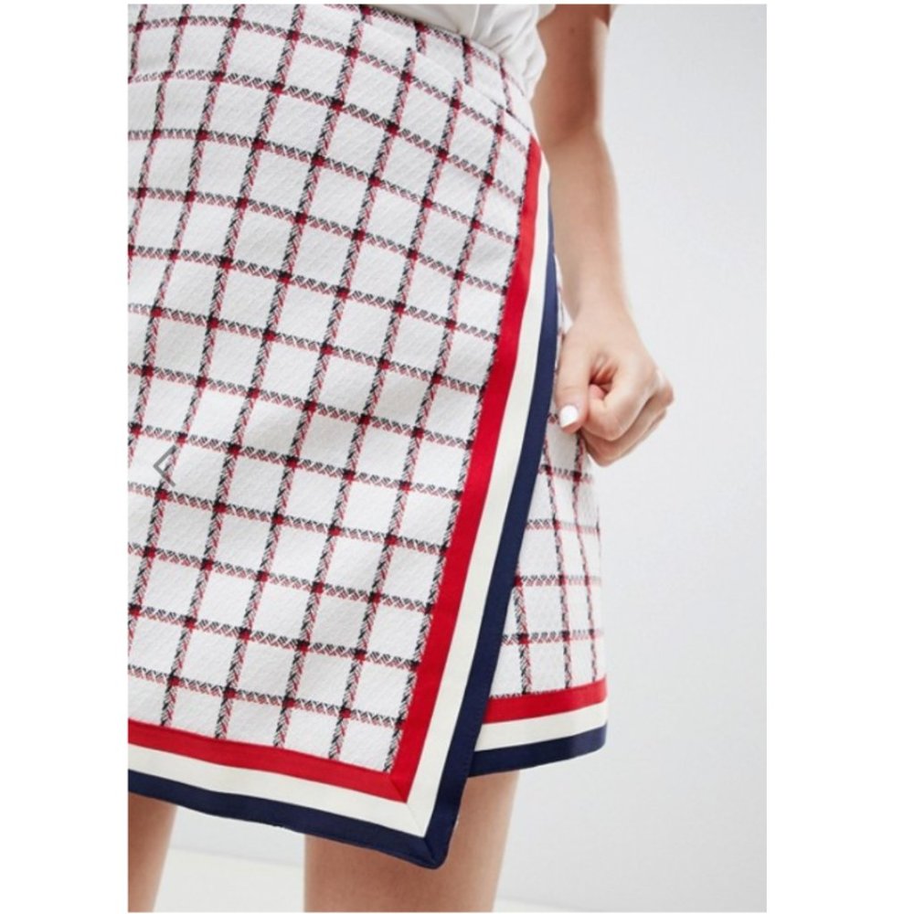 Asos Design -New-Tailored Boucle Check Miniskirt - image 2